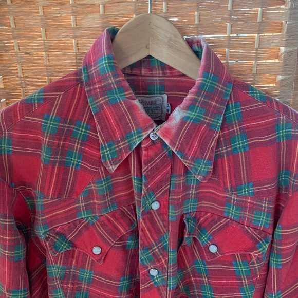 Thrashed oversized vintage 70s 80s 90s  flannel - Picture 2 of 6